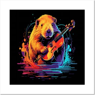 Nutria Playing Violin Posters and Art